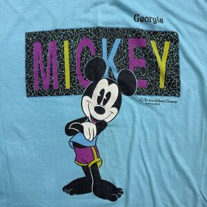 Vintage Georgia Mickey Mouse Barefoot T-Shirt Single Stitch Walt Disney Sherry